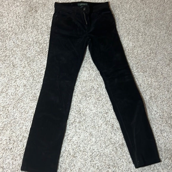 Ralph Lauren skinny brushed corduroy black pants - Picture 1 of 3